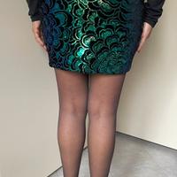 Gonna elasticizzata lurex verdeazzurra tg.40-42