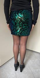 Gonna elasticizzata lurex verdeazzurra tg.40-42