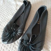 Ballerine in pelle con tomaia a fisarmonica