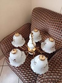 lampadario vintage , 6 luci