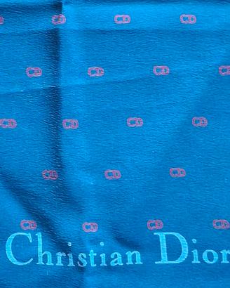 Foulard Christian Dior 70x70 – Fondo Blu con Logo