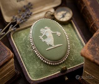 Wedgwood spilla argento neoclassico raro diaspro