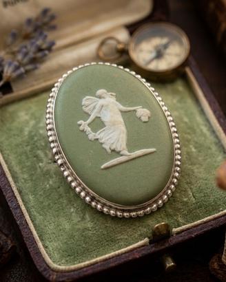 Wedgwood spilla argento neoclassico raro diaspro