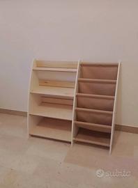 Libreria e Porta Giochi 2 in 1 - Stile Montessori 