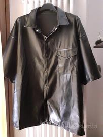 Camicia uomo in ecopelle nera