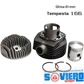 Cilindro Tempesta 166 in Ghisa e Pistone 61 mm PX