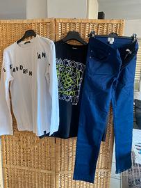 Magliette manica lunga cotone e paltalone slim fit
