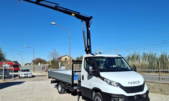 IVECO DAILY 35C16 E6 NUOVO GRU 12m CASSONE 4,15