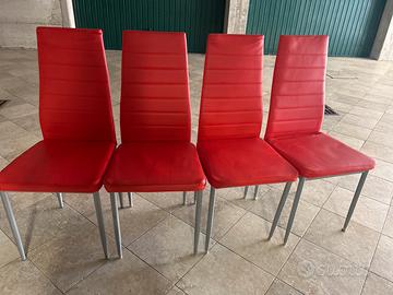 4 Sedie rosse