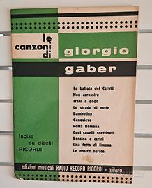 Spartiti del 1963 Le canzoni di Giorgio Gaber