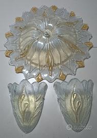 Plafoniera e due appliques