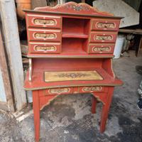 Arredo tirolese dipinto a mano austriaco panca