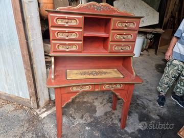 Arredo tirolese dipinto a mano austriaco panca