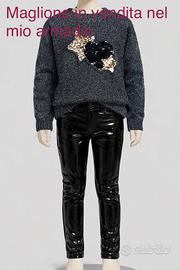 Pantaloni effetto vernice neri - Taglia 9-10