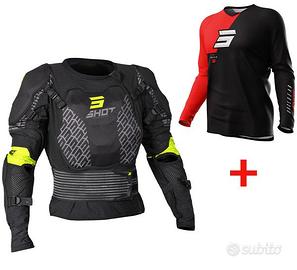 CORPETTO PETTORINA MOTO CROSS + MAGLIA SHOT ROSSO