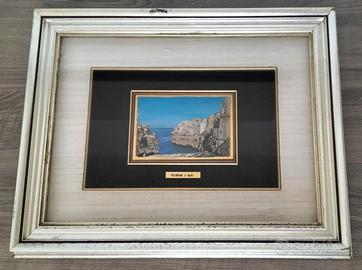 Quadro Polignano a Mare - olio su foglia oro 23 Kt