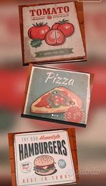3 quadri stile vintage, tela canvas