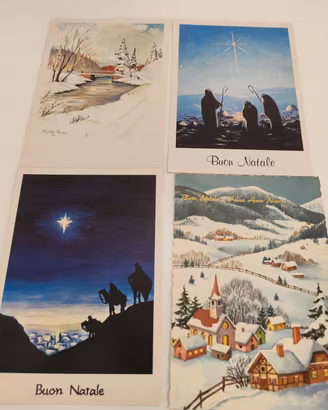 4 cartoline vintage di Natale 