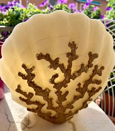 CANDELA ARTISTICA CONCHIGLIA/CORALLO-ARREDO MARE