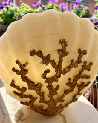 CANDELA ARTISTICA CONCHIGLIA/CORALLO-ARREDO MARE