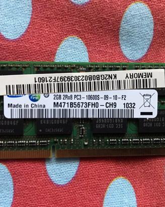 Ram PC 2 GB PC3-10600S Samsung M471B5673FH0-CH9