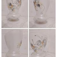 vaso bianco in vetro opalino bianco