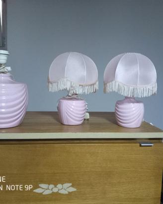 tris lumi rosa + due marroni piccoli