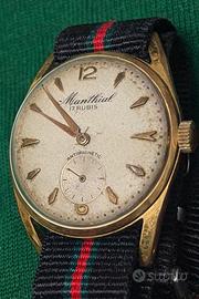 Monthal 17 rubini meccanico placc. oro funzionante
