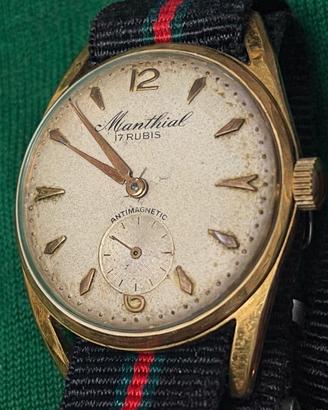 Monthal 17 rubini meccanico placc. oro funzionante