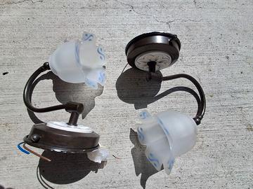 Coppia applique in ferro battuto