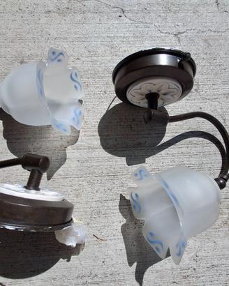 Coppia applique in ferro battuto