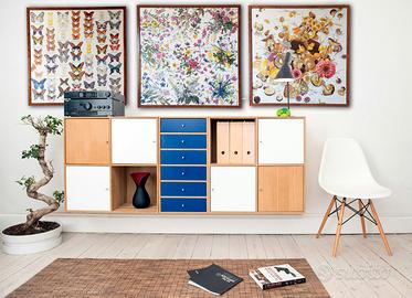 Set 3 quadri foulard seta Mantero anni ’80/’90 inc