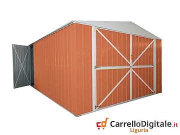 Box acciaio garage lamiera 360x600 legno chiaro