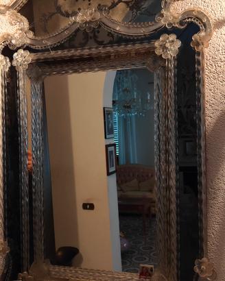 Specchio in cristallo di murano 