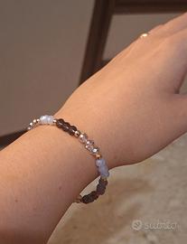 Bracciale elastico multicolore con perline sfaccet