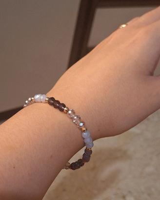 Bracciale elastico multicolore con perline sfaccet