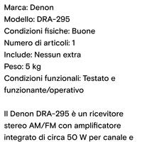 amplificatore denon dra 295