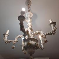 Lampadario porcellana capodimonte.