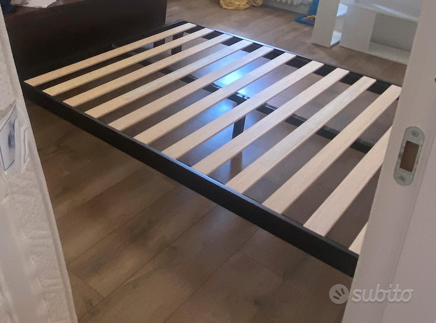 Zinus Arnav Letto 160x190 Cm - Base In Metallo Con Doghe Legno | Altezza 26 Cm, Nero