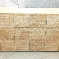 Madia/credenza 3 ante in rovere samoa serigrafato