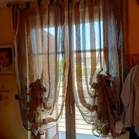 tende lunghe doppie marroni e oro