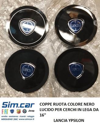 COPPE RUOTA NERO LUCIDO LANCIA YPSIOLN