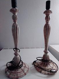 Lampade Art Decò in legno verniciato