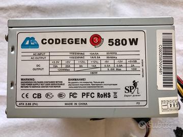 Alimentatore  x desktop  CODEGEN 580 W
