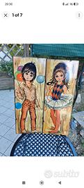 Coppia pannelli Big Eyes F. Idylle vintage