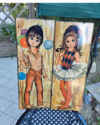 Coppia pannelli Big Eyes F. Idylle vintage