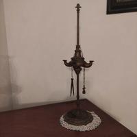 lampada a olio in ottone antica