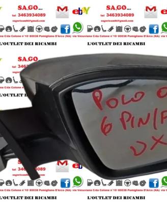 SPECCHIETTO RETROVISORE DESTRO DX VOLKSWAGEN POLO 