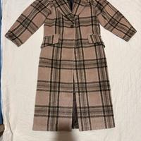 Cappotto lungo a quadri marrone e beige ASOS