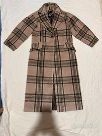 Cappotto lungo a quadri marrone e beige ASOS